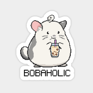 Bobaholic Pixel Mouse Loves Boba Tea! Sticker